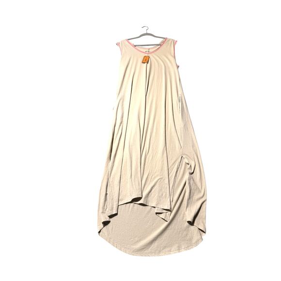 NWT Natural Life Womens Maxi Dress Medium Midi Hi Low Beige Boho Hippie Pockets - Picture 1 of 5